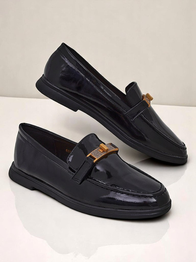 Женские лоферы из лакированной экокожи Royalfashion Laterro