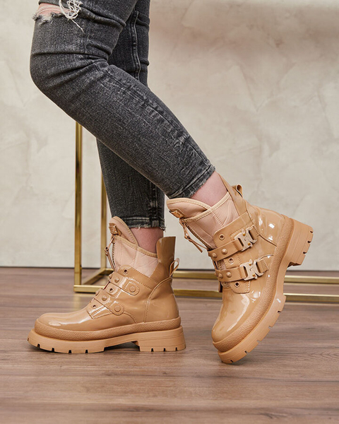 Royalfashion Light brown women's bagger boots Hennobs