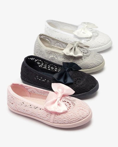 Girls' navy blue slip on sneakers with bow Sweet Time - Footwear