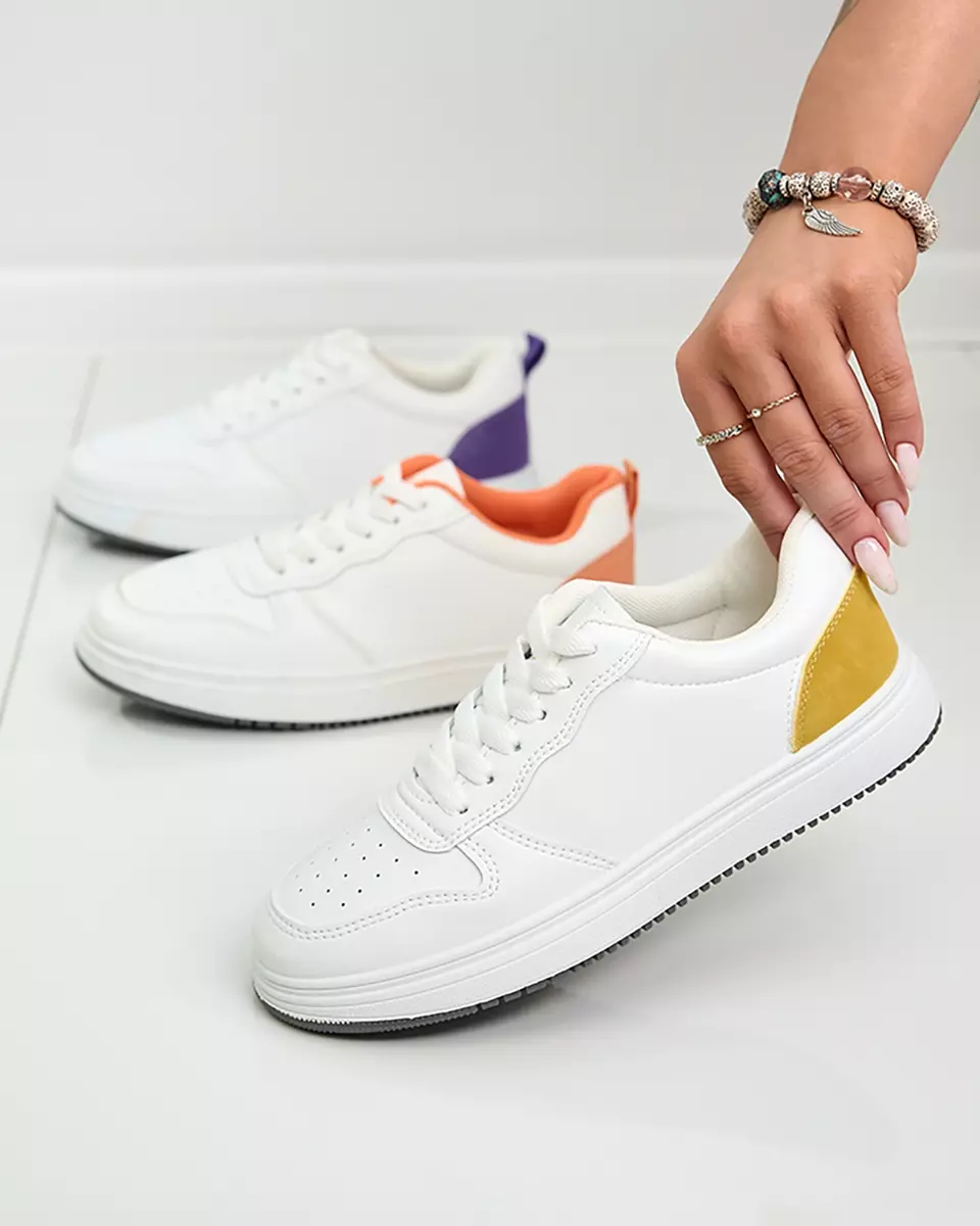 Royalfashion Balti un dzelteni klasiskie sporta apavi Colorburst Classics