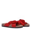 Czerwone klapki z kokardką Shelia - Obuwie