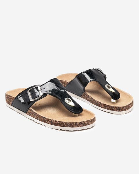 Melnas sieviešu flip-flops Elotsi - Apavi