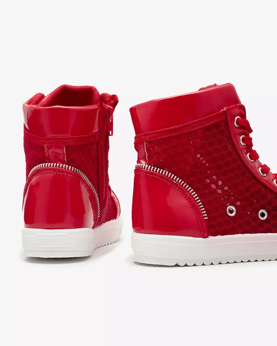 Красные кроссовки для девочек с высоким верхом Borris- Footwear