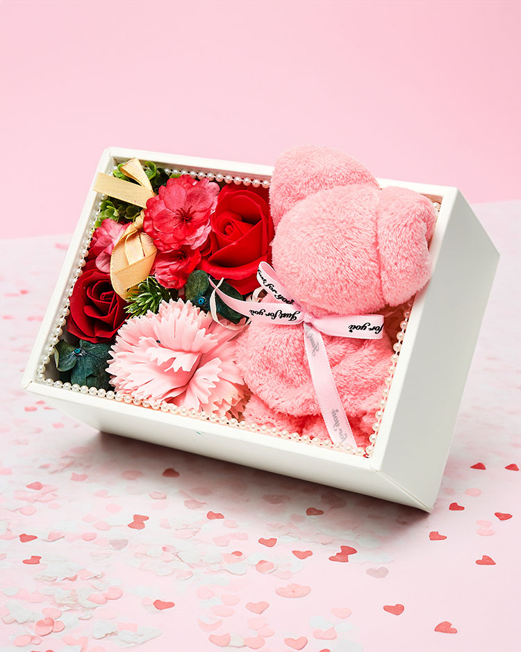 Royalfashion Flowerbox Цветы в коробке с мишкой